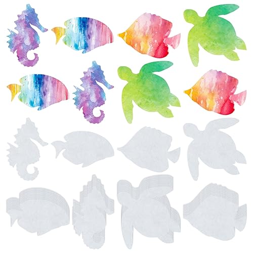 Motipuns 96 Pcs Sealife Color Diffusing Paper 6 Inches Ocean