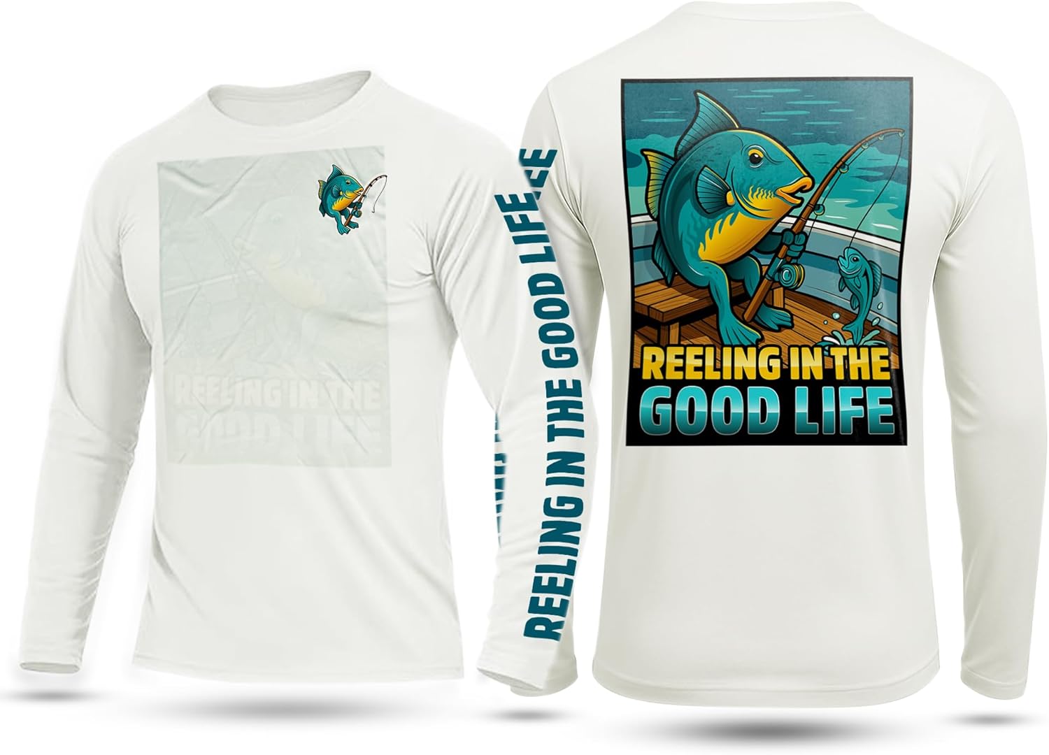 Men’s Performance Fishing UPF 50+ Sun Protection, Moisture-Wicking Long Sleeve