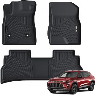 Floor Mats for 2024 Chevrolet/Chevy Trax All Weather Protection TPE Rubber Floor Liners for Chevy Trax 2024 Accessories, Odorless Anti-Slip, 1st & 2nd Row, Black