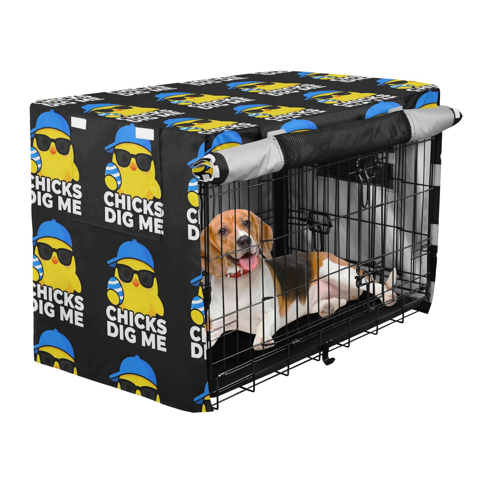 Housse de cage métallique polyester 600D transport coffre voiture poussin jaune L
