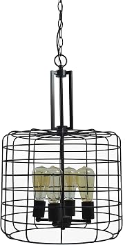 Design House 587337 Ajax Industrial Modern 4-Light Indoor Chandelier Metal Wire Cage for Entryway Dining Room Foyer, Coffee Bronze