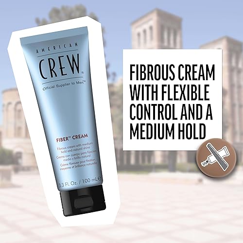 Miniatura 4 de American Crew - Crema de fibra para hombre como gel para el cabello con sujeción media y brillo natural 33 onzas líquidas
