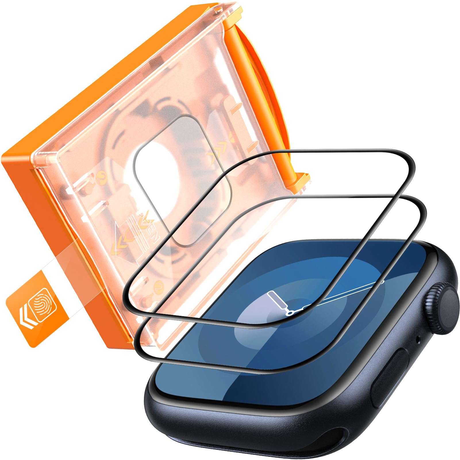 MOHAVE 2 Pack Screen Protector for Apple Watch Series 9/8/7 41mm [Auto Alignment] 7H Hybrid Material, Touch Sensitive, Scratch Resistant, Easy Installation