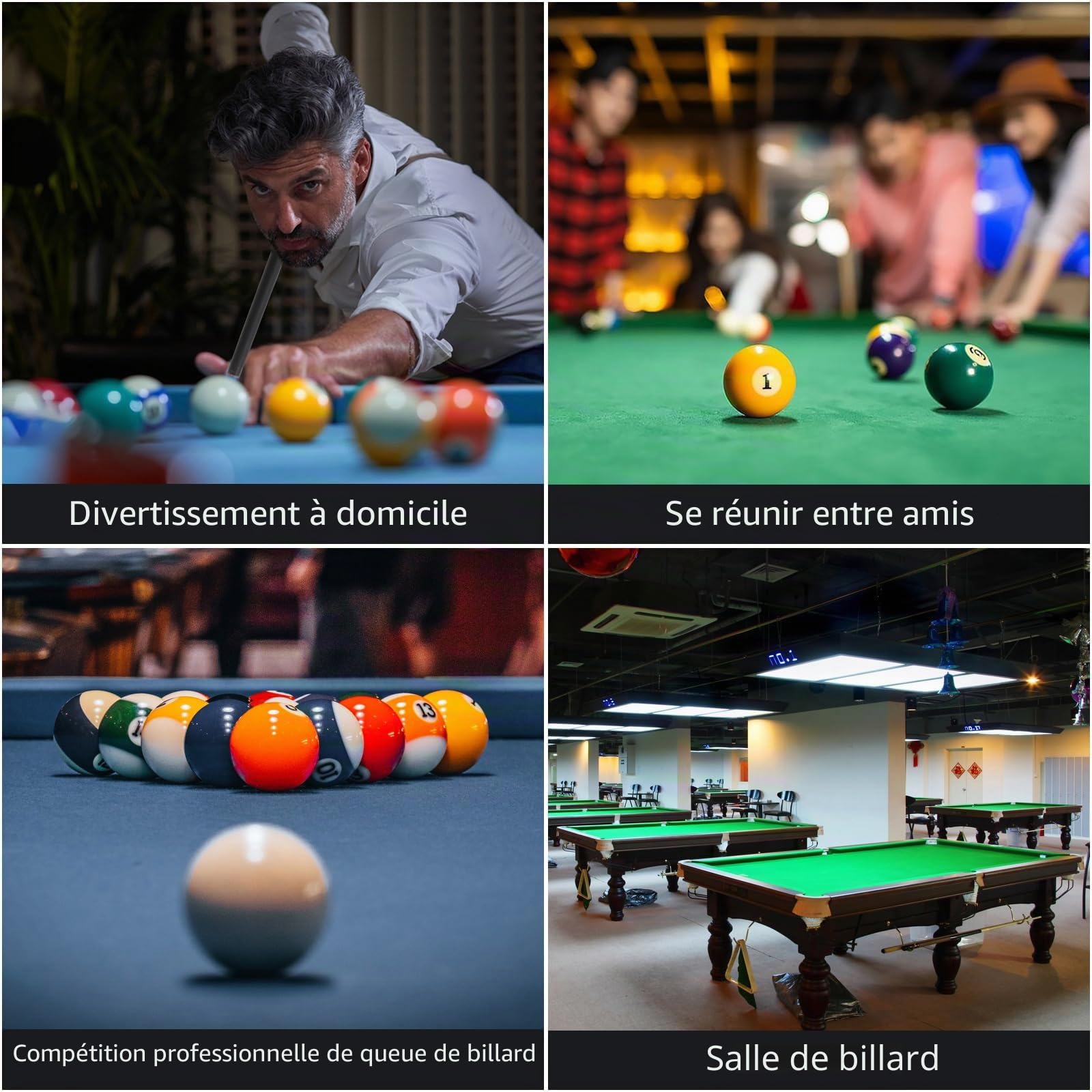 Bâtons de Queue de Billard Composite en Fibre de Verre Graphite 510,3 g, 538,6 g, 567 g, 595,3 g, 147,3 cm