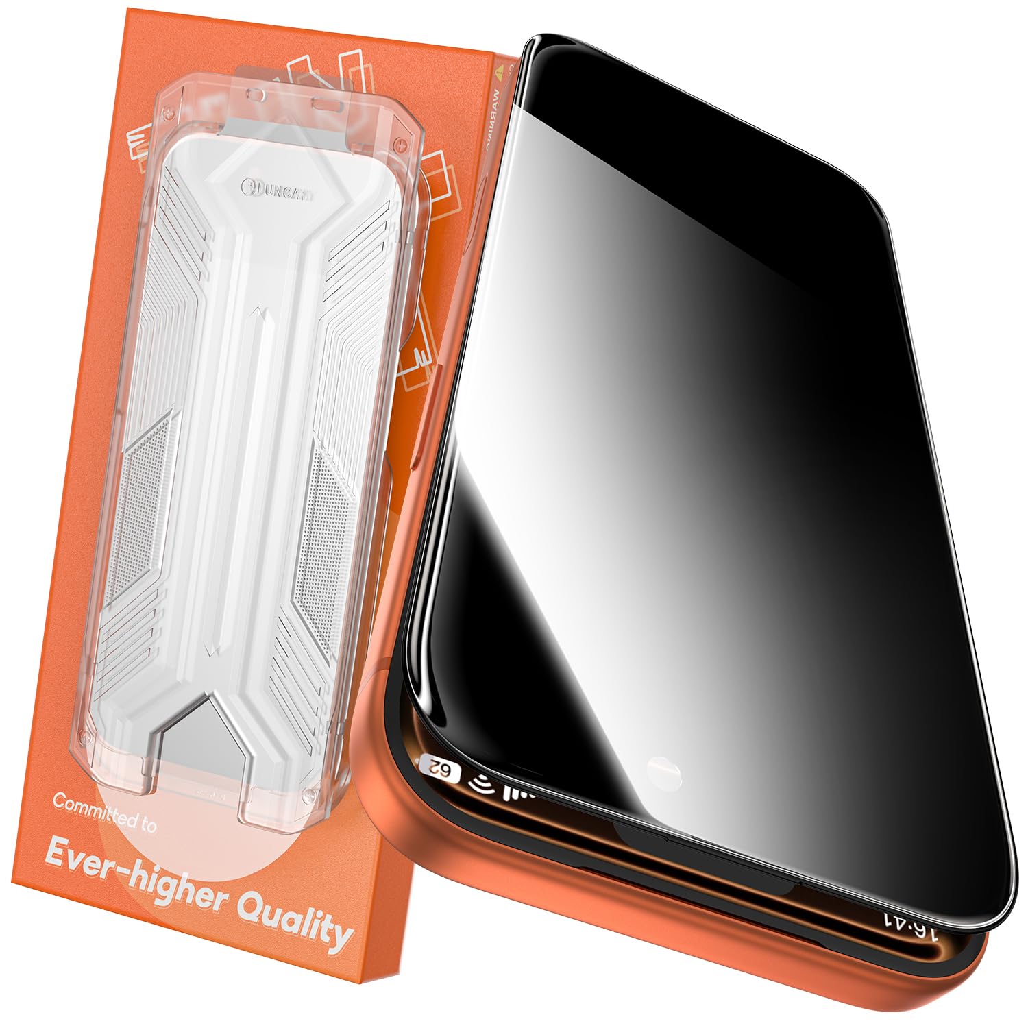 360° Privacy Screen Protector for iPhone 17,Full Coverage 9H+ Hardness Tempered Glass Easy Installation Anti Spy Private Bubble-Free