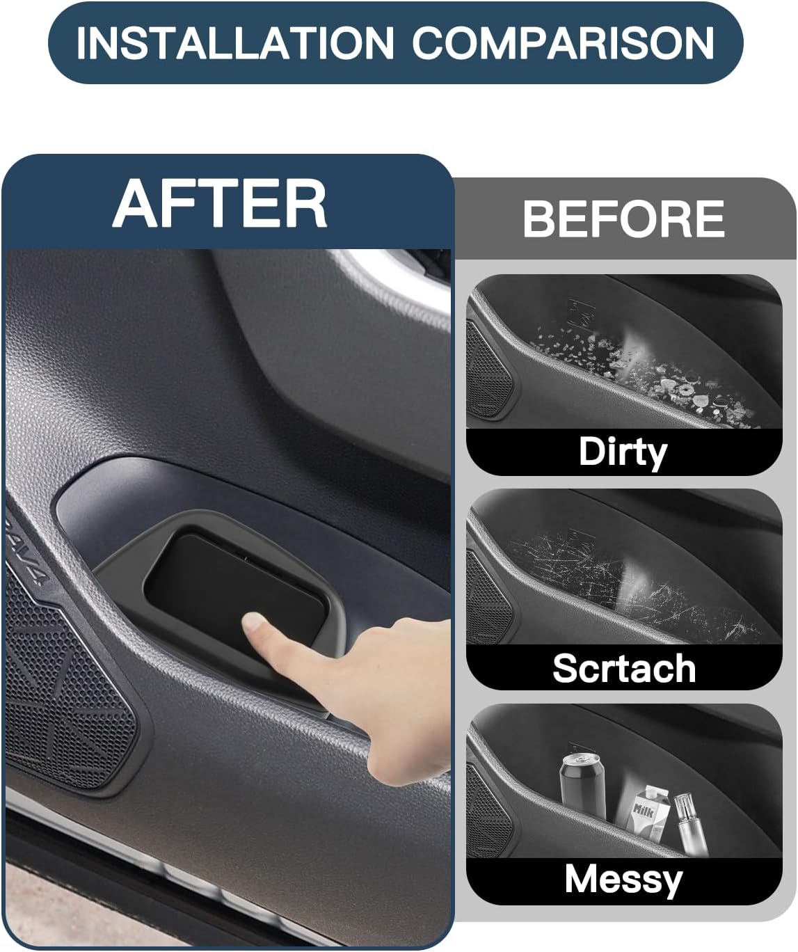 RAV4 Trash Can Toyota RAV4 Portable Mini Car Trash Bin with Lid for Storage and Organize Toyota RAV4 Accessories Plastic Garbage Can Compatible with 2019 2020 2021 2022 2023 2024 2025 Toyota RAV4