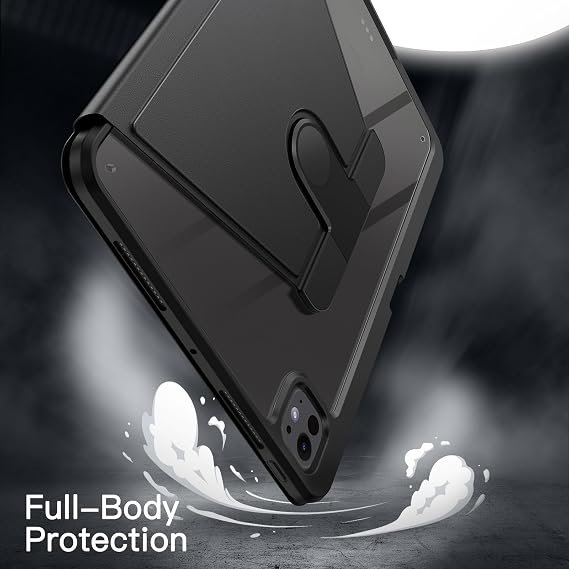 JETech 360° Rotating Case for iPad Pro 11 M5/M4, Black