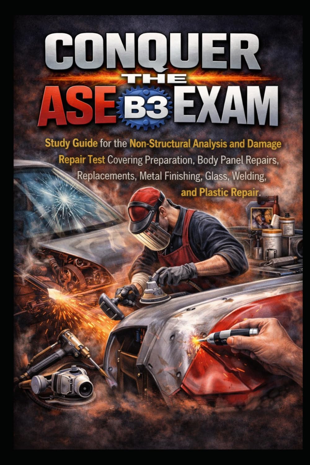 Conquer the ASE B3 Exam: Study Guide for the Non-Structural Analysis and Damage Repair Test Covering Preparation, Body Panel Repairs, Replacements, ... and Plastic Repair (Automotive Exams)