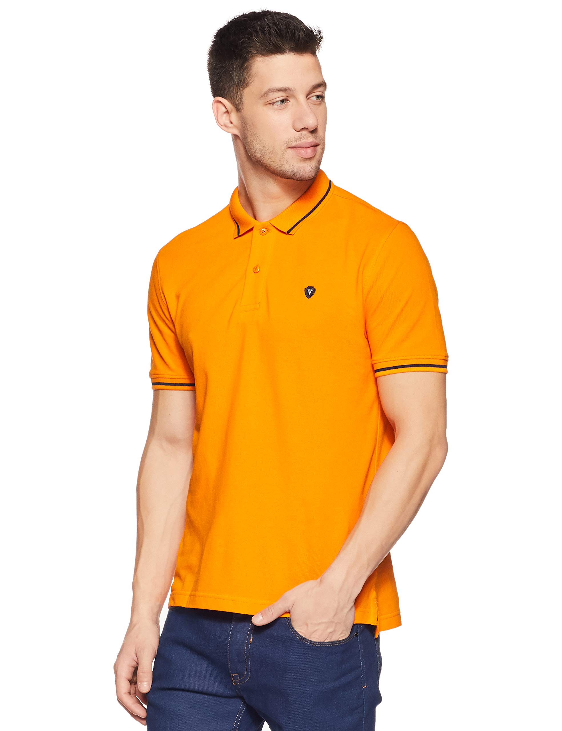 Van HeusenMen's Solid Polo Regular Fit T-Shirt