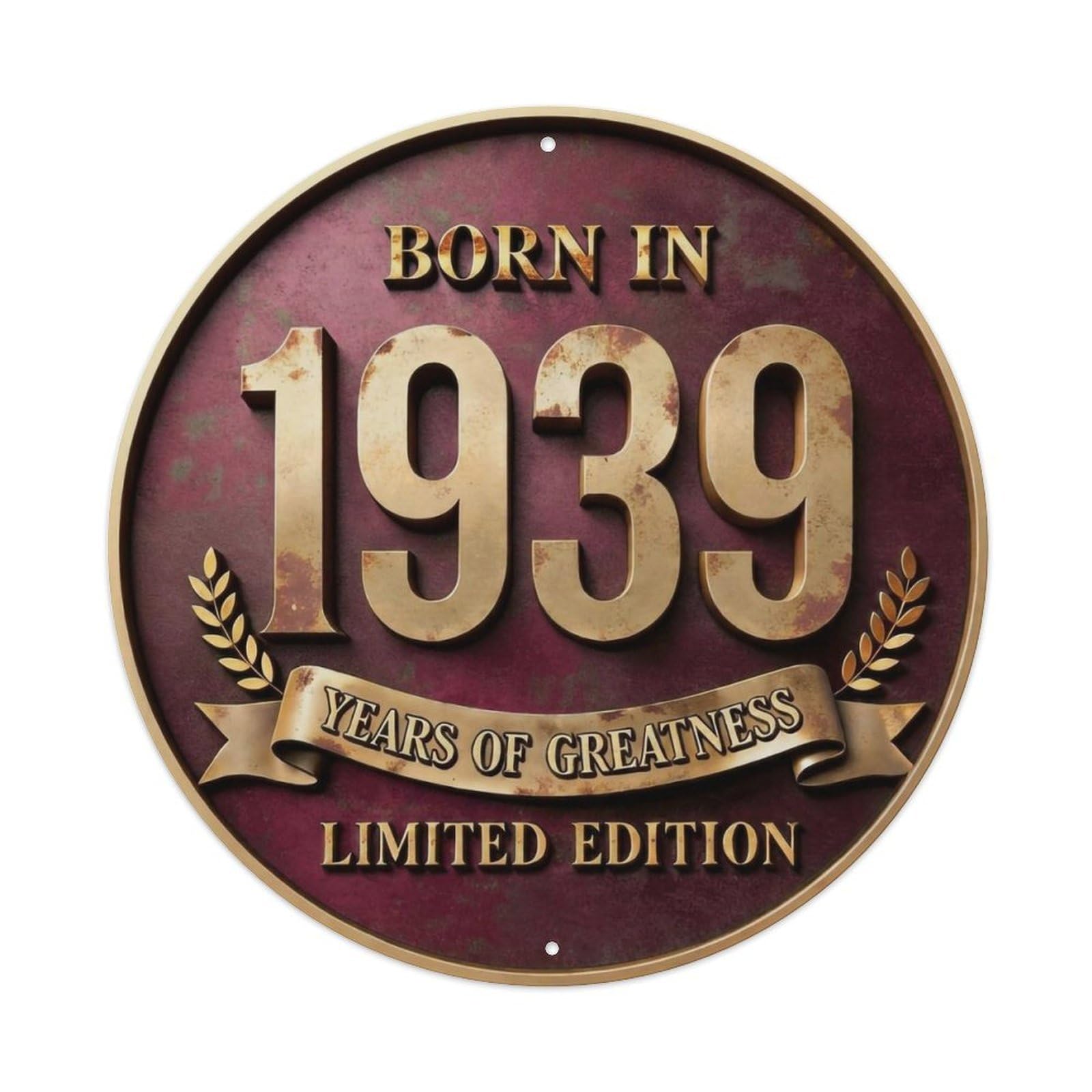 Okahys 8X8inch(20X20cm) Born In 1939 Years Of Greatness Year-Themed Birthday Gift Metal Tin Sign