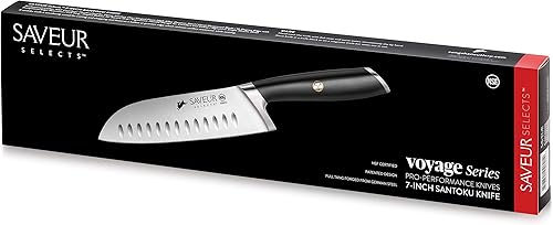 Miniatura 9 de SAVEUR SELECTS 1026214 Cuchillo Santoku forjado de acero alemán de 7"