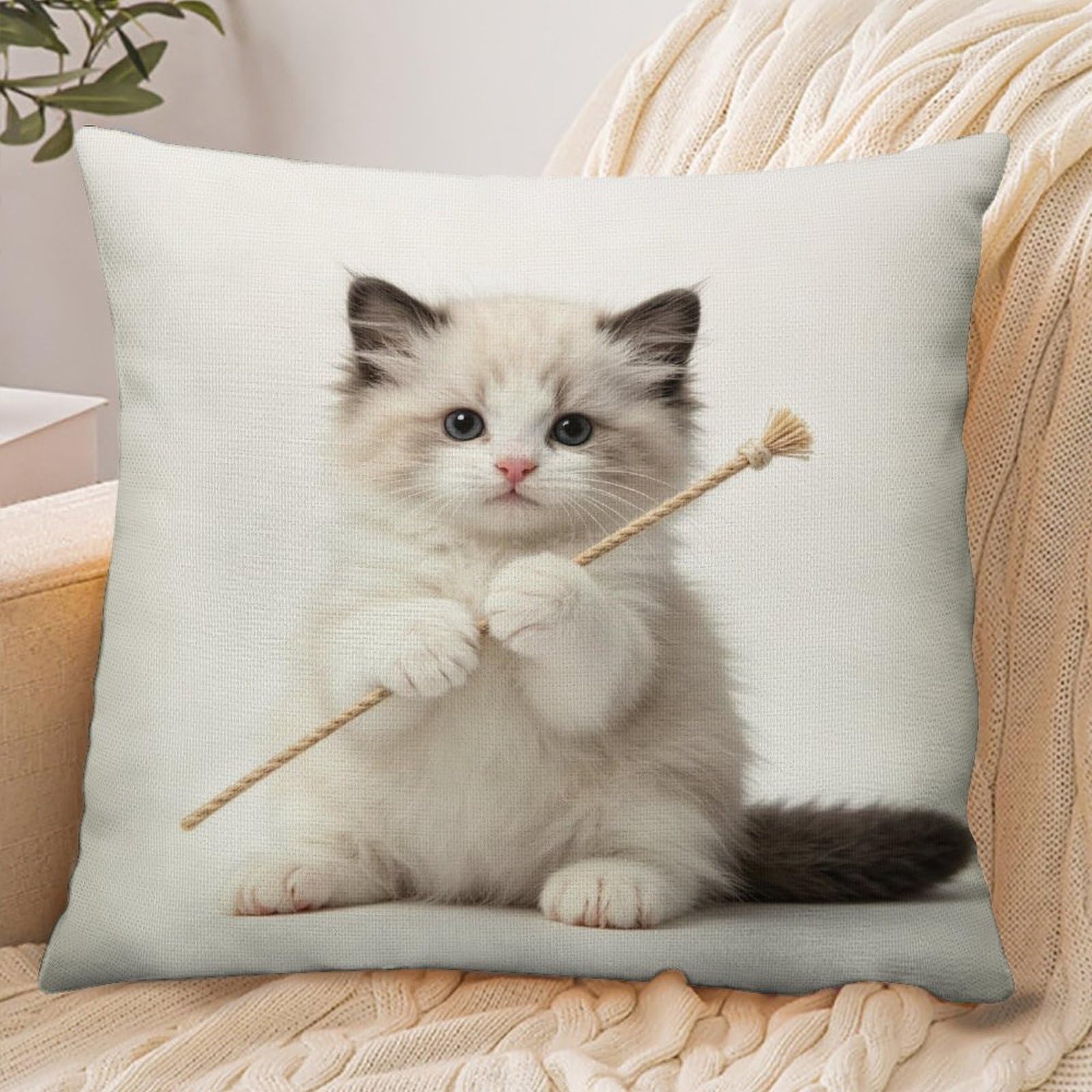 Fekiloot Style Funny Cat Pillowcase Pillow Sham Pillow Case