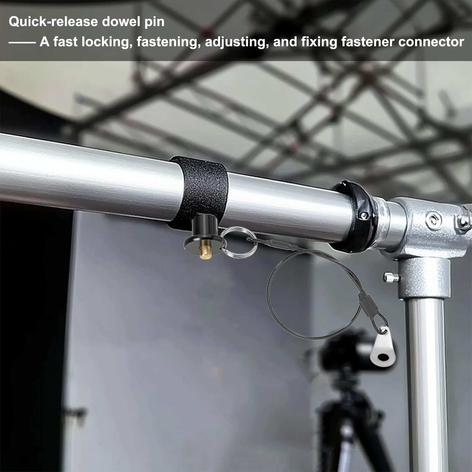 PATIKIL Spilla a Sgancio Rapido 5/16" x 1.18", Perno Bloccaggio a Sfera Acciaio Inossidabile 304, Perni Posizionamento Sicurezza con Pulsante, Cavo Sicurezza da 25 Cm (8 x 30mm)