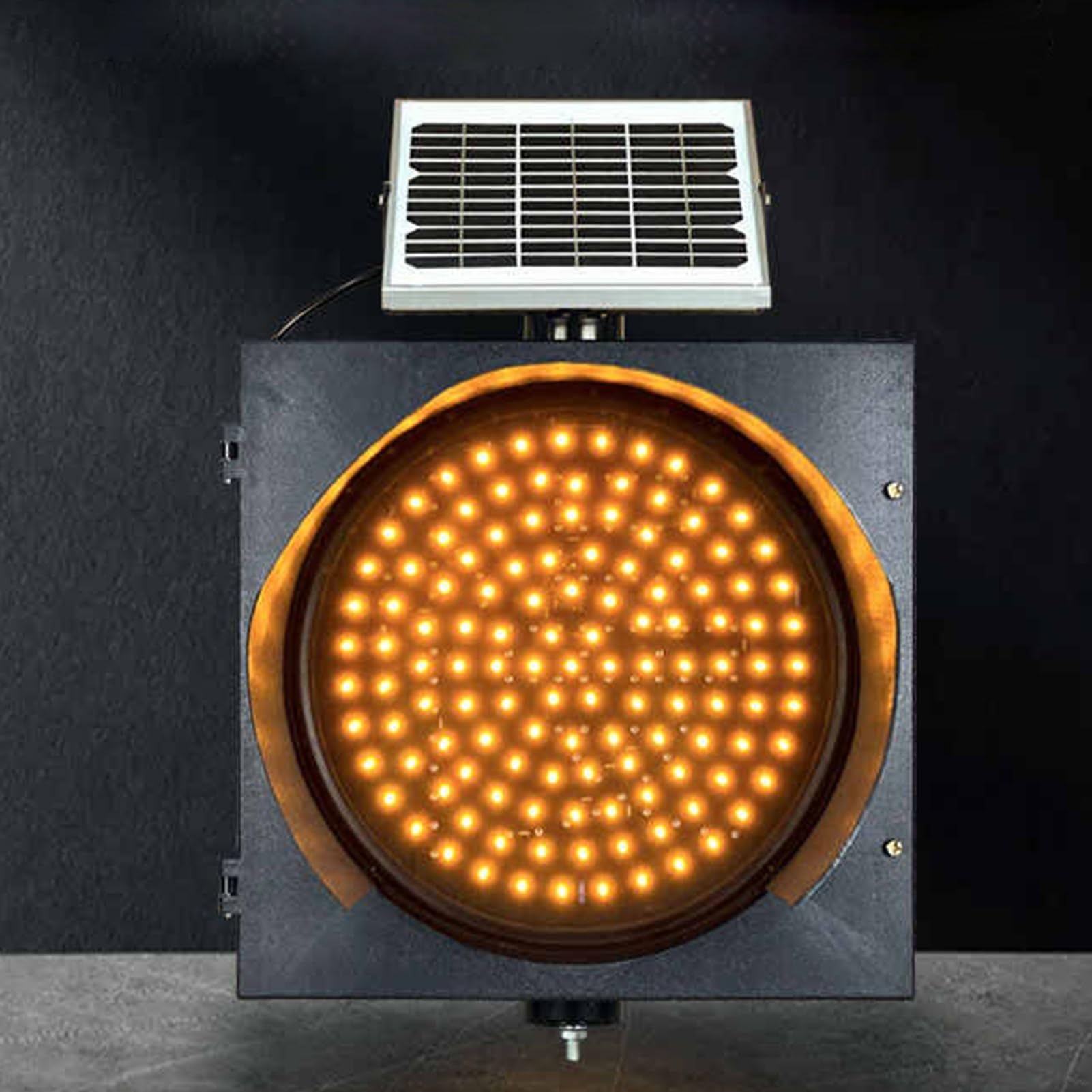 Semáforo, Luz Intermitente Amarilla con Panel Solar, Luz De Advertencia de Señales de Carretera LED, Luz Indicadora Industrial, for Estación de Peaje de Carreteras