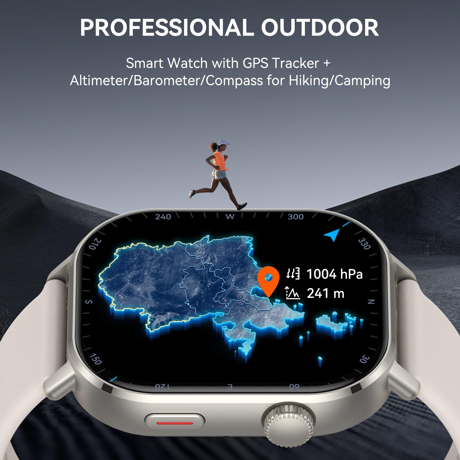 Orologio intelligente con GPS, schermo AMOLED da 2,0 pollici, per uomini e donne (rispondere/effettuare chiamate), 178+ orologio sportivo fitness con frequenza cardiaca/monitoraggio del sonno/SpO2