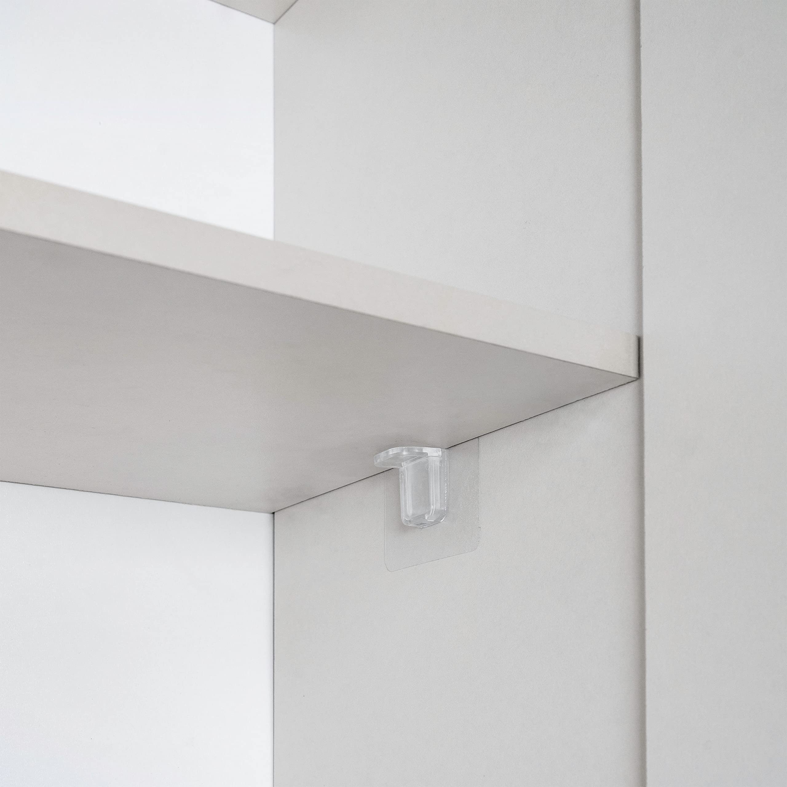 20 Stück Klebewinkel Transparent - Regalhalter Ohne Bohren 70x70mm