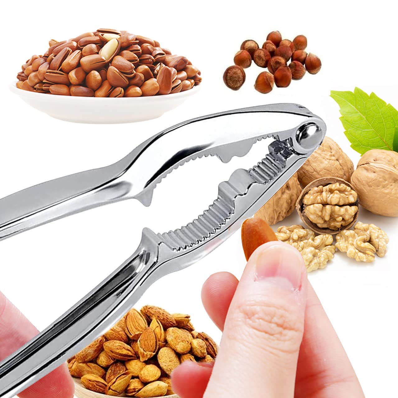 Schiaccianoci In Metallo Antiscivolo - Rompi Noci Per Mandorle, Nocciole E Frutti Di Mare - Foto 10