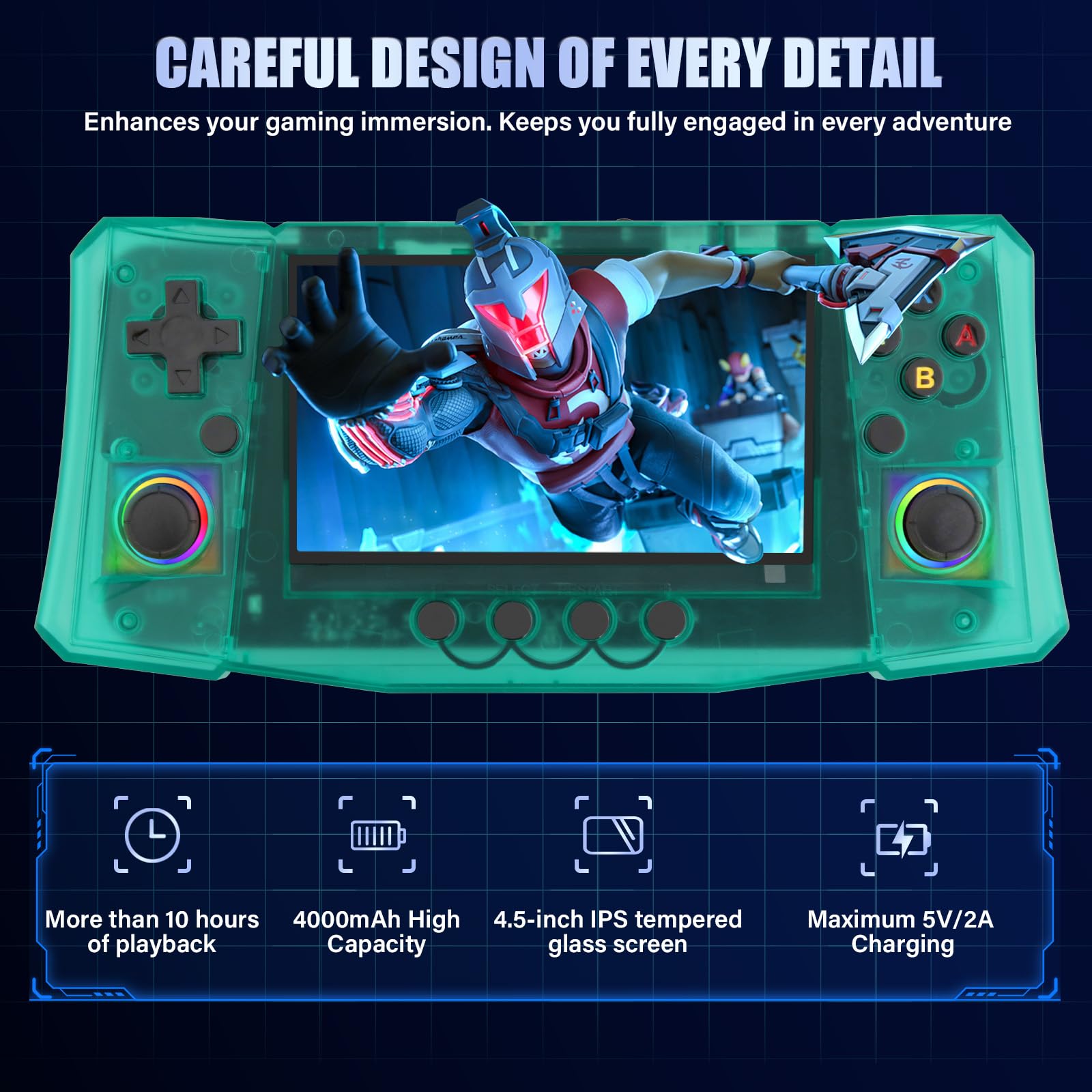 Handheld Game Console, 40,000 Games in 1, 4.5-Inch IPS Screen Retro Gaming Console,40000 Classic Games - Image 4