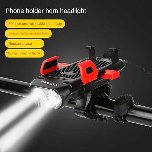 Miniatura 5 de Luz de bicicleta con altavoz de iluminación Altavoz Soporte para teléfono celular Carga 4 en 1 Multifuncional Luz de bicicleta Equipo de ciclismo