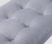 Vista 38 de Andeworld Banco de cama tapizado copetudo, taburete otomano de entrada, banco otomano de dos plazas (gris oscuro)