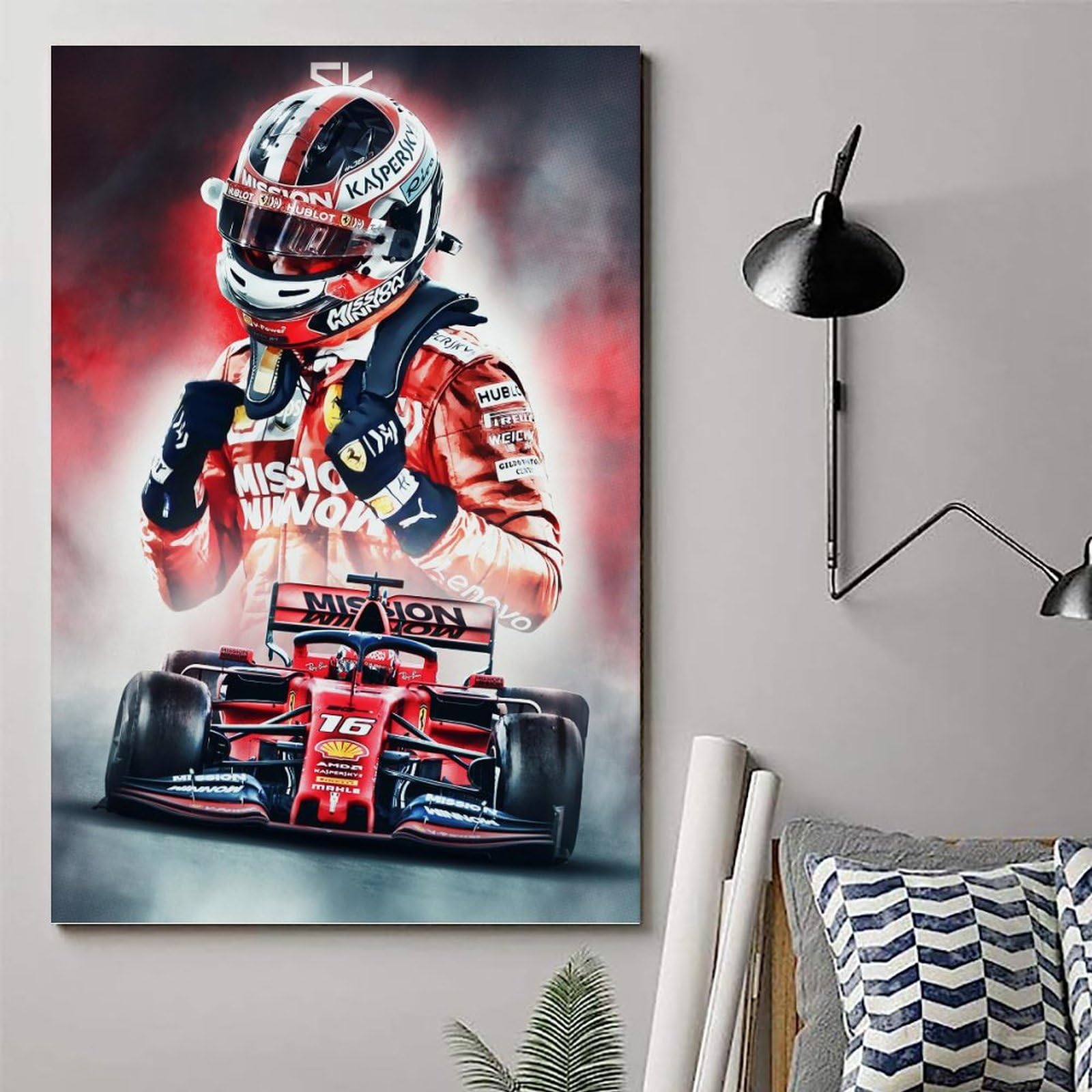 NgAnoh Charles Leclerc Great Racer Art Poster Art Toile Peinture Décor Mural Photo Cadeaux Décoration Maison Moderne 40 X 60 Cm