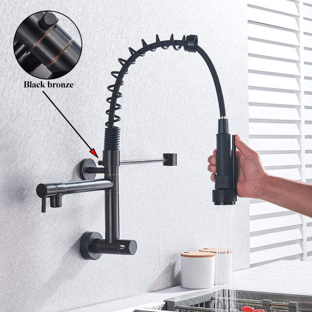 Rubinetto da Cucina Girevole a 360° Estraibile, Miscelatore in Ottone Cromato per lavello, Doppio Rubinetto per Bagno, Versatile, Girevole e Moderno per la Cucina.