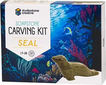 STUDIOSTONE CREATIVE DIY Arts & Crafts Carving Kit Kids Adults Seal Sculpture Soapstone