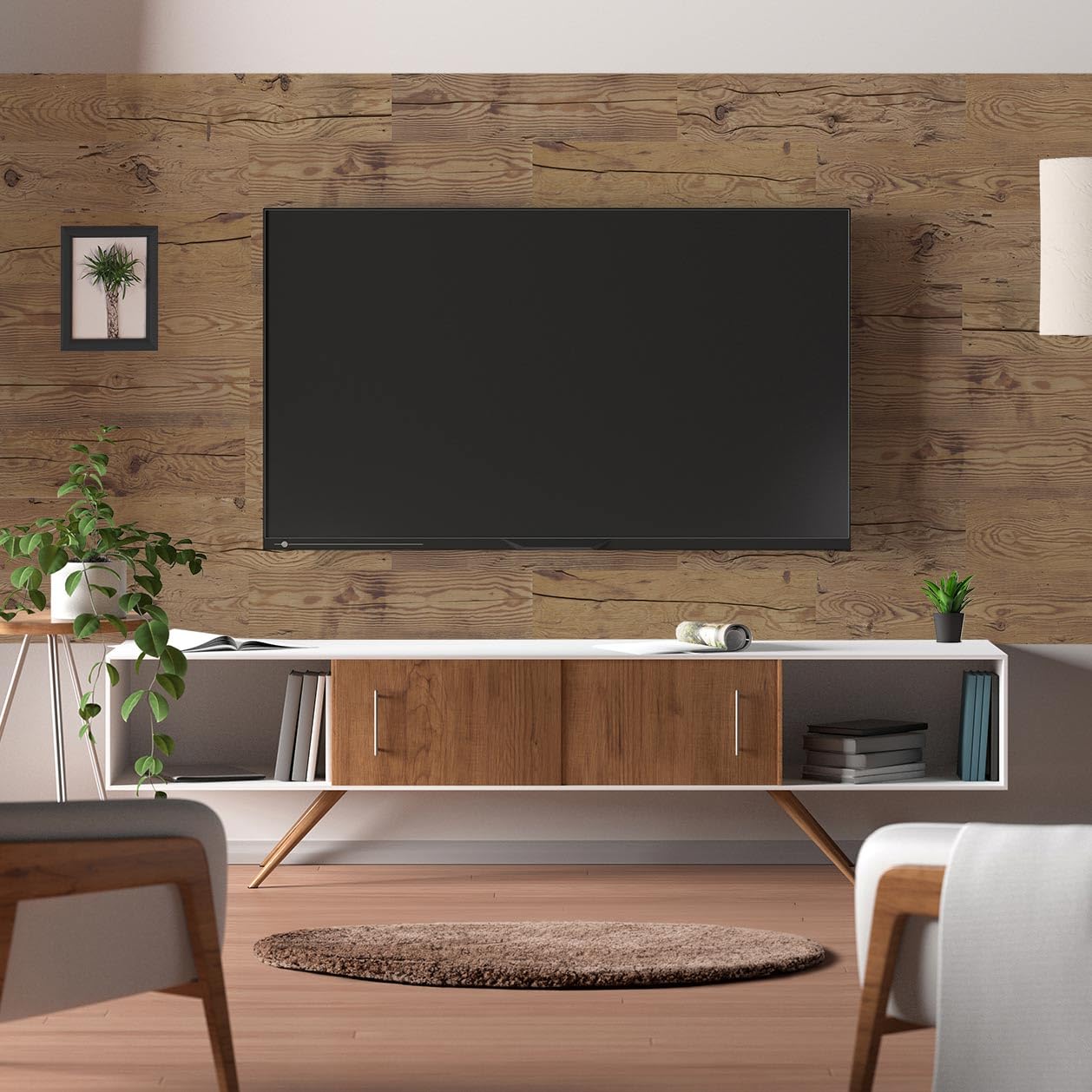 SUN WOOD Stick-it Rivestimento murale legno autoadesivo in design legno antico //TIROL 02 I 0,48m² Rivestimento Parete Panelli murali adesivo pannello decorativo