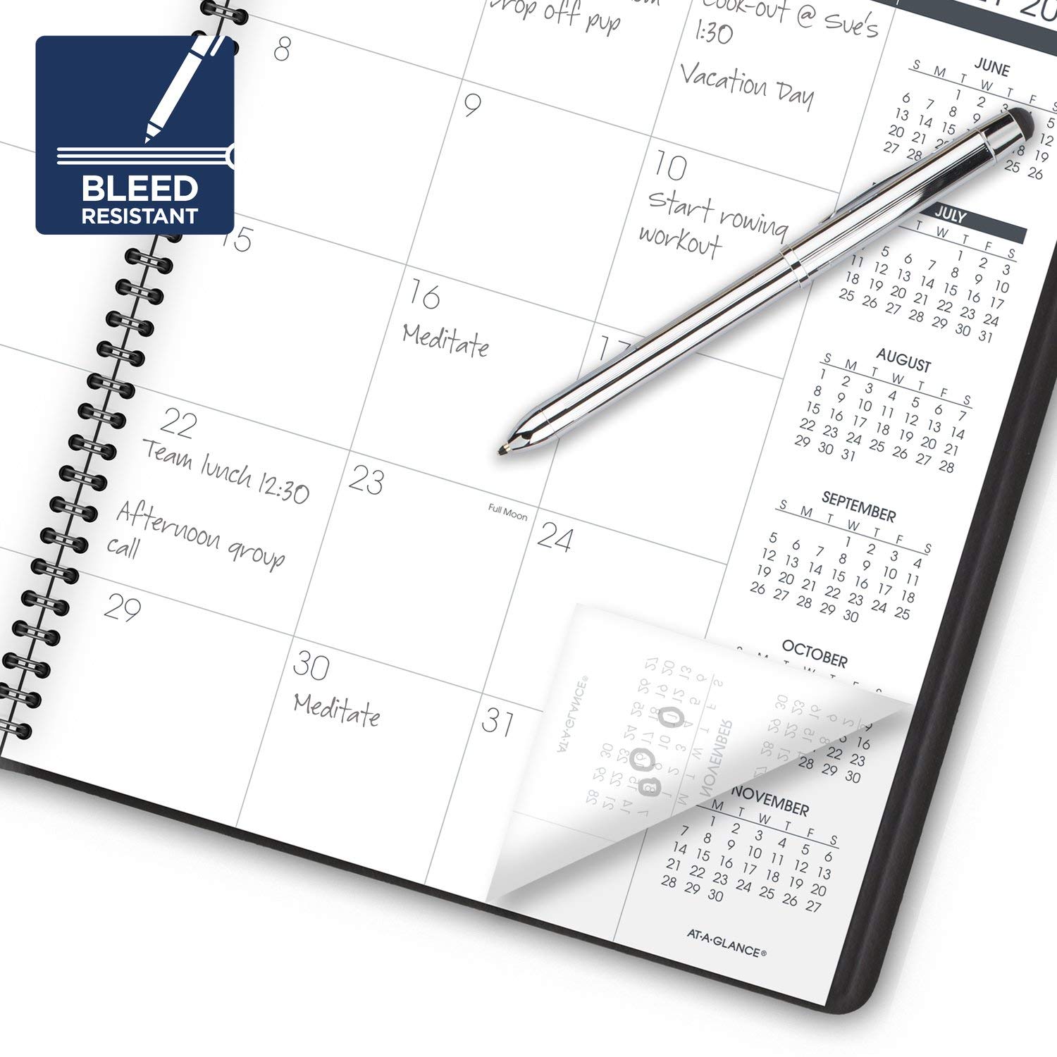 Agenda accademica 2021-2022, At-A-Glance Planner mensile, 22,9 x 27,9 cm, grande, per scuola, insegnanti, studenti, nero (7007405)