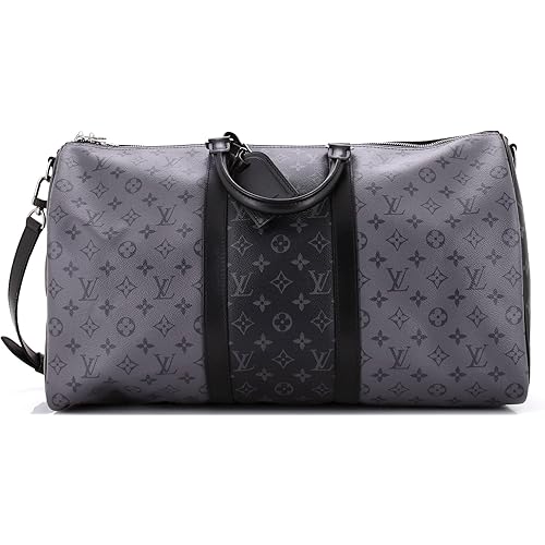 Louis Vuitton, Pre-Loved Keepall Bandouliere Bag Reverse Monogram Eclipse Canvas 50, Black