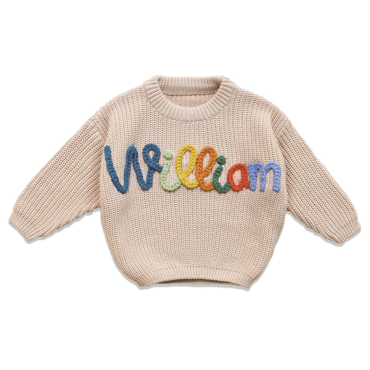 personalized baby sweater with nameone birthday giftcustom name embroidered knit sweaternewborn baby girl boy sweatermonogrammed newborn gifts
