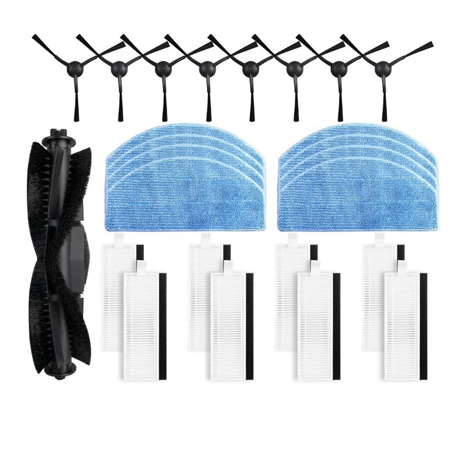 Compatible With Compatible With Tikom G8000 / G8000 Pro/Honiture G20 Pro Roller Side Brush Filter Mop Cloths Rag Robot Vacuums Spare Part Accessory(Set N)