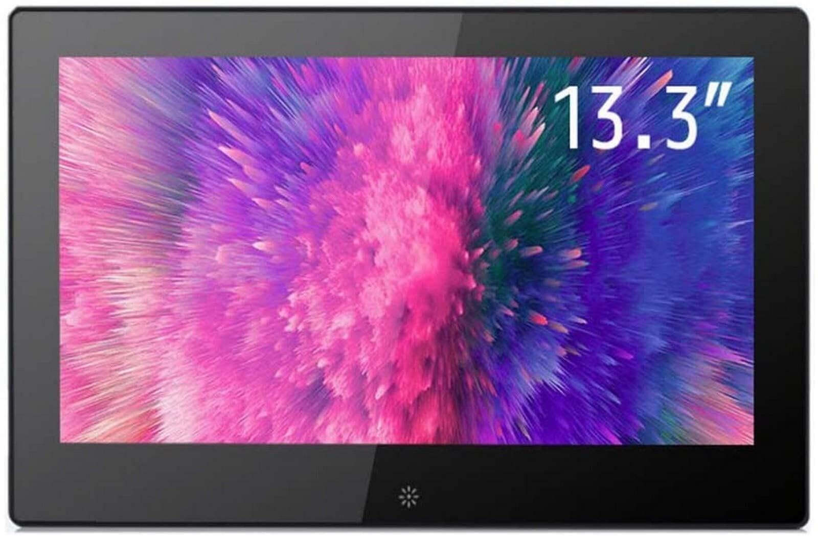 13,3 Zoll Digitaler Bilderrahmen Touchscreen HD IPS Display Musik Video Player Kalender Alarm USB / SD Unterstützung