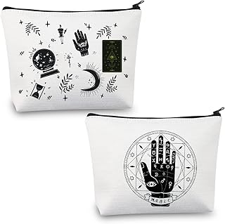 Witchy Gifts Witchy Cosmetic Bag Witch Friend Gift for Witches Pouch Makeup Bag Witchcraft Gifts Witch Lover Gifts Travel Bag, Witchy bag-white, medium, Bag