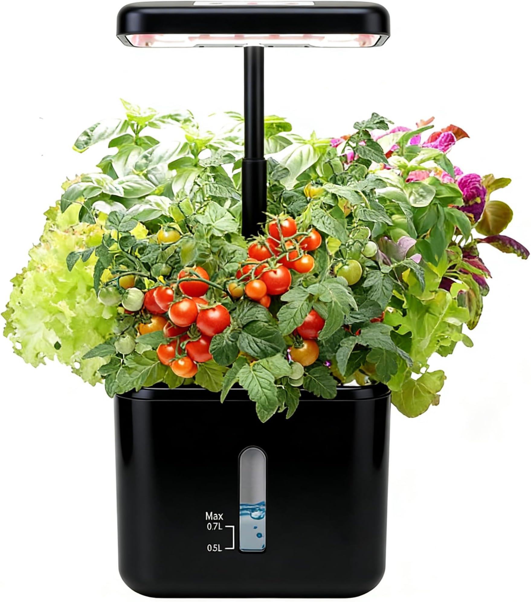 Hydroponics Growing System with LED Grow Light, 3 Light Intensities and Auto Timer, Smart Garden Indoor Herb Garden Kit with Adjustble Height Up to 15 Inches for Home