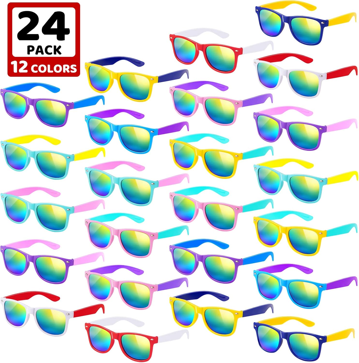 SCIONE Kids Sunglasses Bulk,24 Pack Kids Sunglasses Party