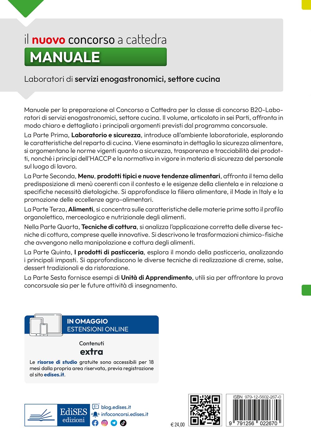 Laboratori di servizi enogastronomici, settore cucina. Manuale per la preparazione al concorso a cattedra per la classe B20. Con contenuti extra