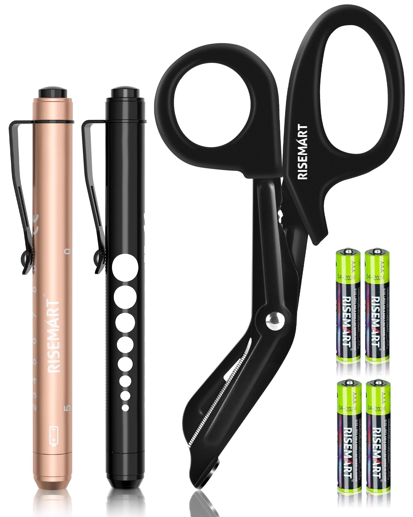 Bandage Scissors and Pen Light for Nurse - Trauma Shears Medical Scissors 7.5" Surgical Scissors,Medical LED Penlights with Pupil Gauge for Nurse, Doctors, Nursing Students