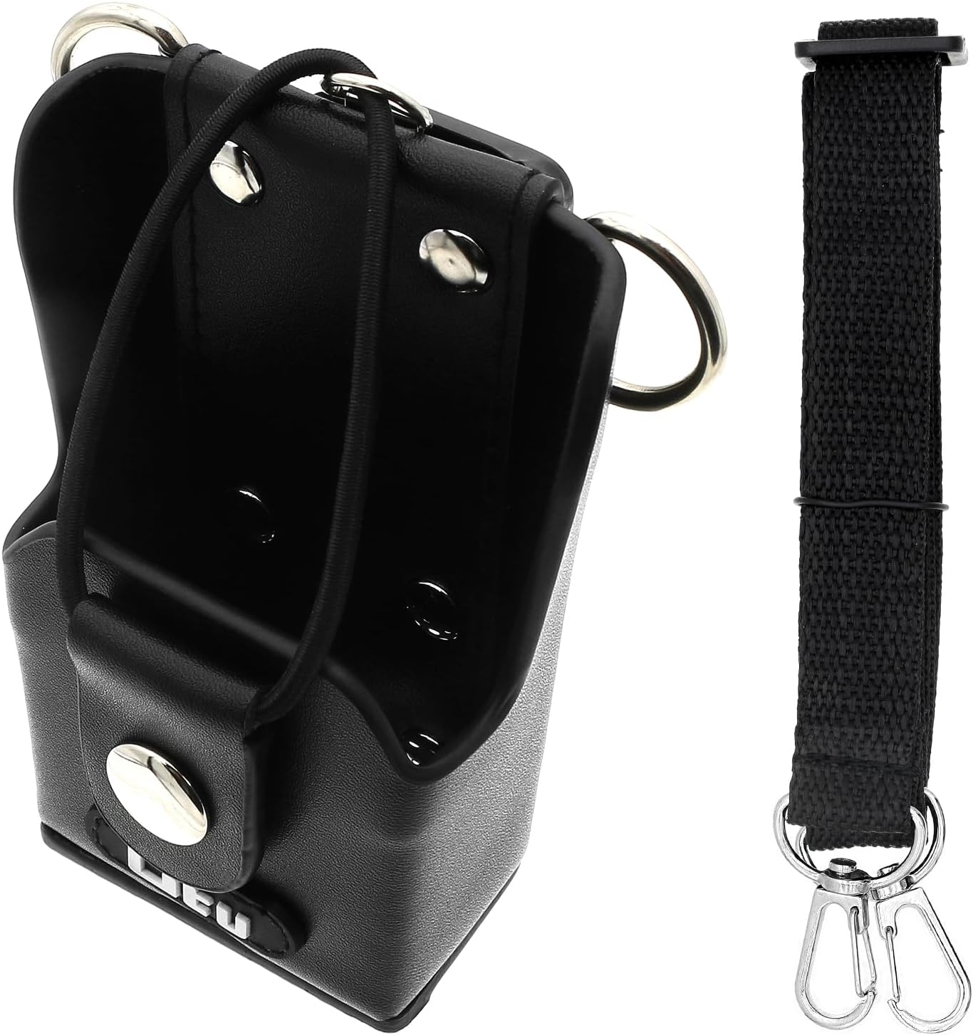 Two-Way Radio Case Leather Case with 3" Fixed Loop D-Ring for Motorola EX500, EX600-XLS, GP328 Plus, GP338 Plus, GP344, GP388