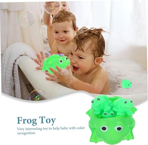 Milisten 4pcs Bath Frog Soft Vinyl Bathroom Playthings for Safe Water Shower Essentials
