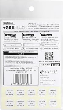 Non Slip Grip Stickers Hexagon, Gray, 100148mm(3.95.8) Reusable Adhesive Pad for Desk, Phone, Mouse, Office, Multi-Purpose