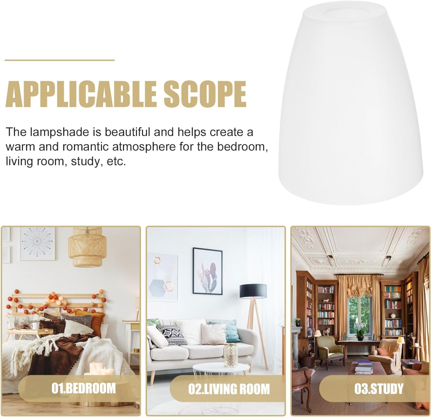 DOITOOL Plastic Lamp Shade Replacement Cover Flat Mouth 4X4 Inch Lamp Shade Cover for Floor and Table Lamps E12 Light Replacement Durable Lighting Accessory