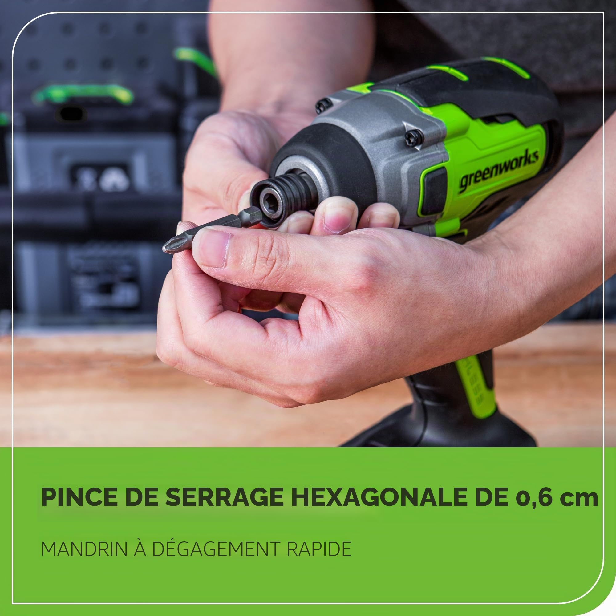 Greenworks Marteau perforateur 24 V 2J et visseuse à percussion Combo 300 Nm, avec batterie 4 Ah et chargeur
