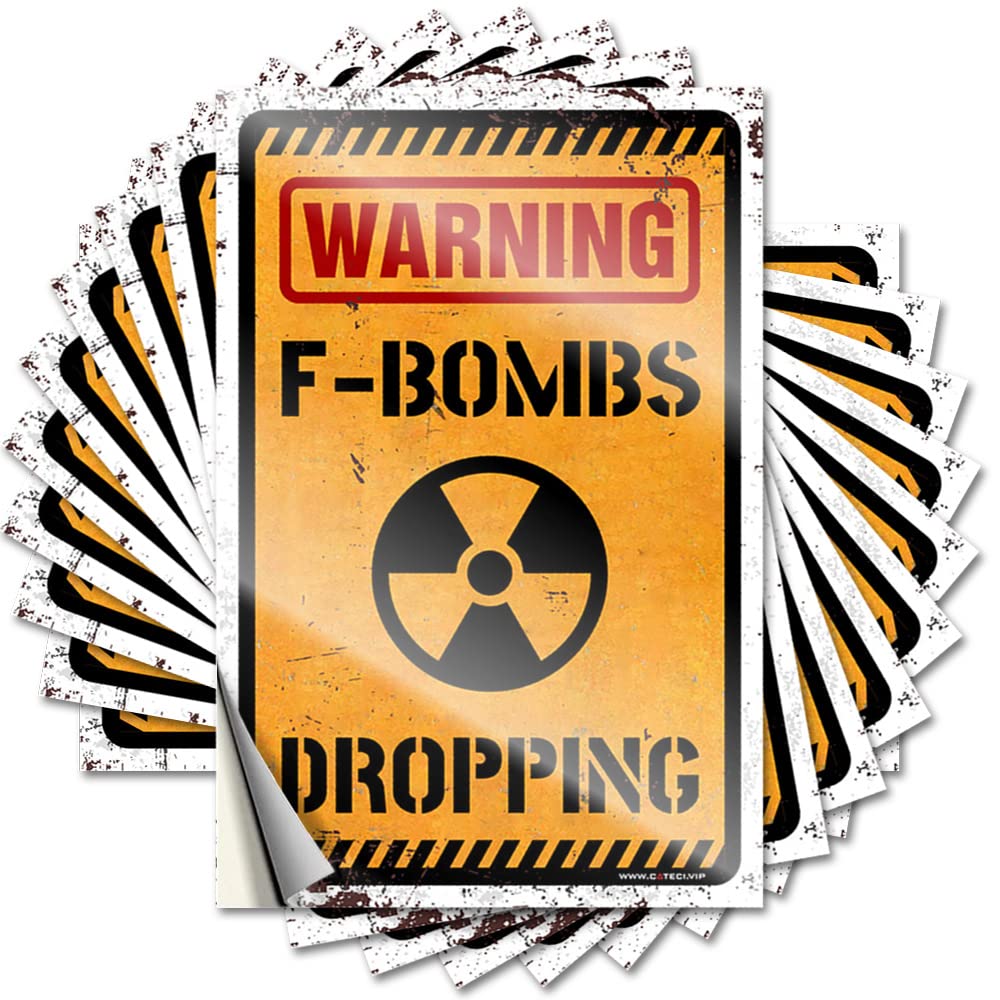 Warning F-Bombs Dropping Quote Beer Decor | Western Water Removable Decal Pack(12X18CM)