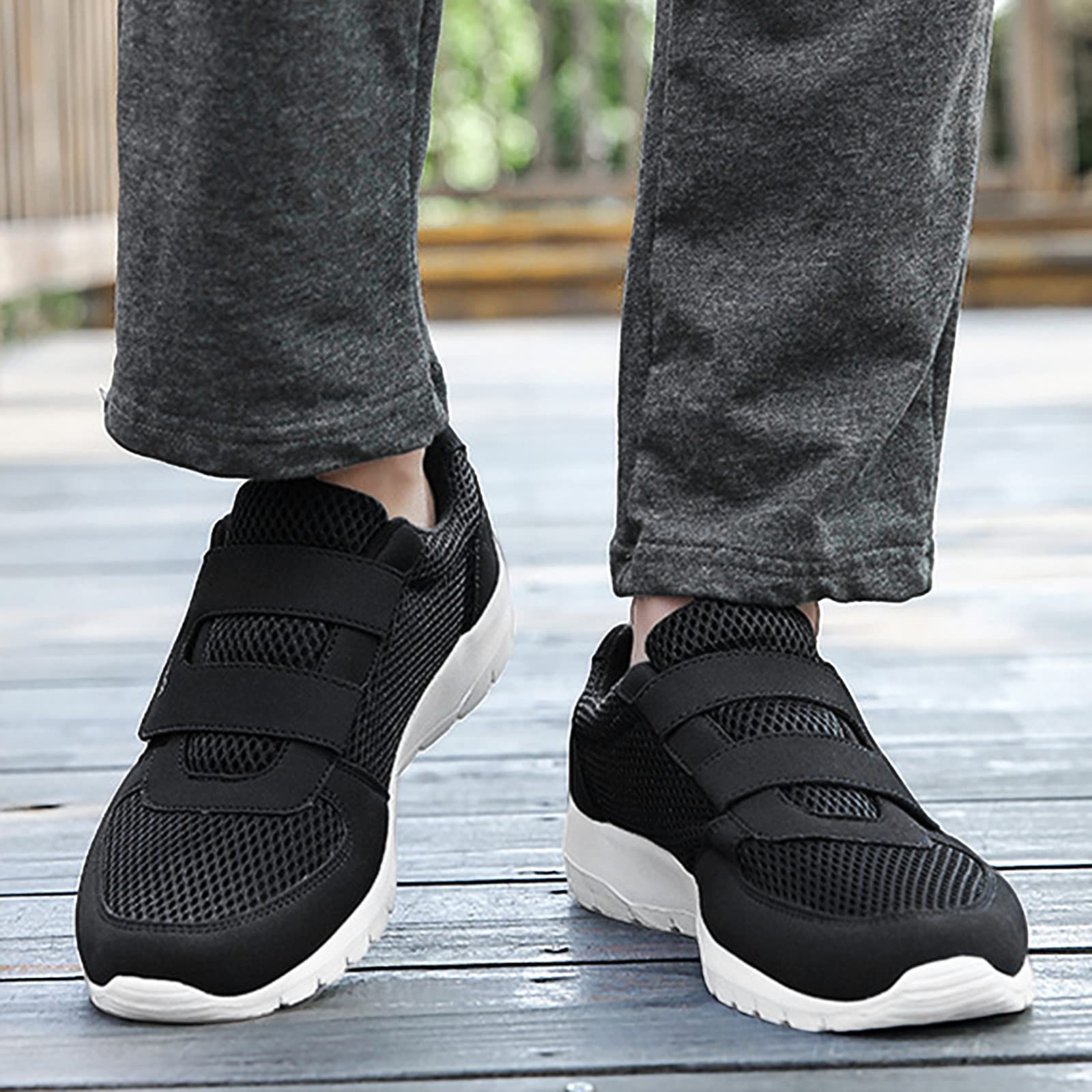 Generisch Chaussures de sport pour homme - Avec maille - 2023 - Avec crochet - Couleur unie - Maille tissée - Respirantes - Antidérapantes - Séchage rapide