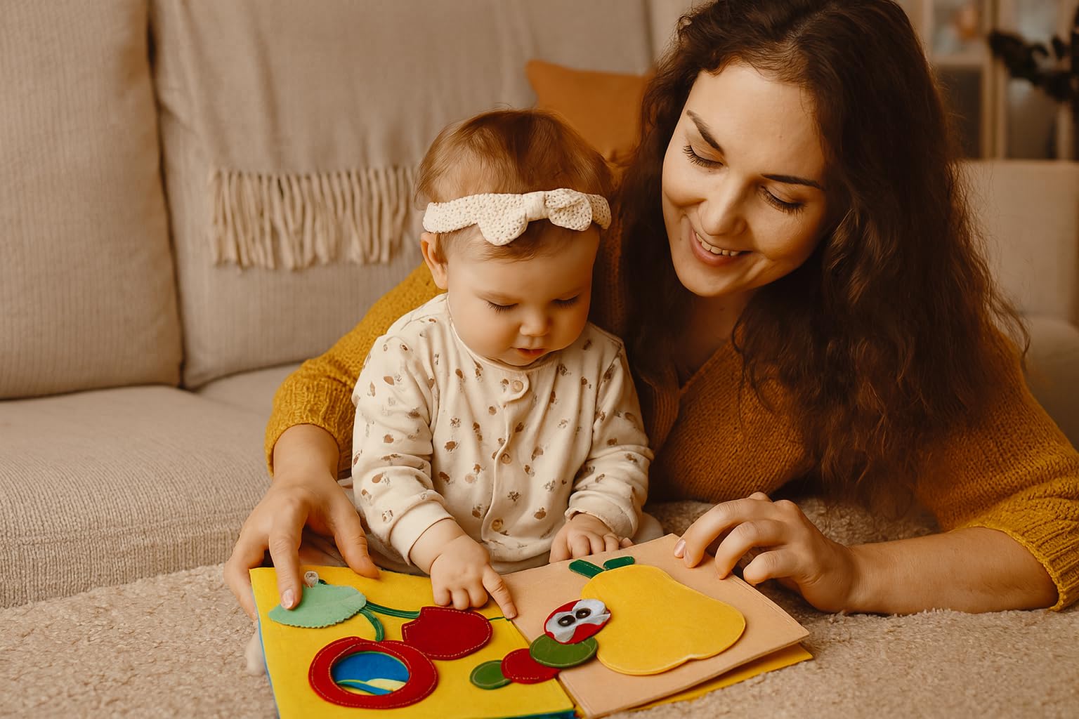 ZAC HOME Caterpillar Quiet Book, Interactive Felt Activity Book for Toddlers 3+ Years, Educational Sensory Learning Toy, 30 x 25 cm - Image 2
