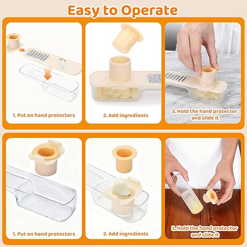 Miniatura 7 de Palksky Cortador de mandolinas de ajo, súper fino, 3 en 1, multifuncional, con trituradora, picadora de ajo portátil, utensilios de cocina, 2