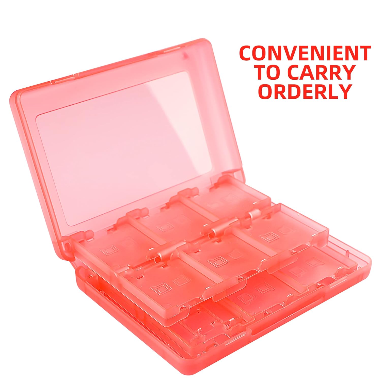 3DS Game Holder Card Case, 28-in-1 Game Holder Card Case Compatible with Nintendo NEW 3DS / NEW 3DS XL / 3DS / 3DS XL / DSi / DSi XL / DS / NEW 2DS /NEW 2DS XL / 2DS/ 2DS XL Catridge Storage Box (Red)