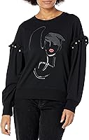 Vista 1 de Karl Lagerfeld Paris Sudadera de manga larga con logotipo para mujer