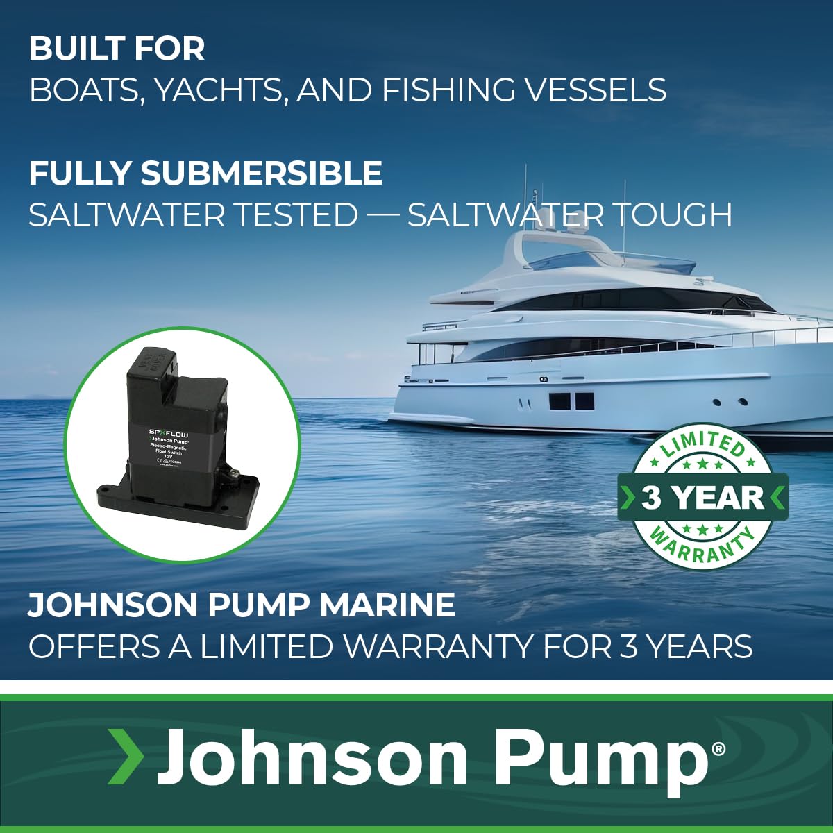 Johnson Pump 36152 Elektromagnetischer Schwimmerschalter, 12 V, schwarz, klein
